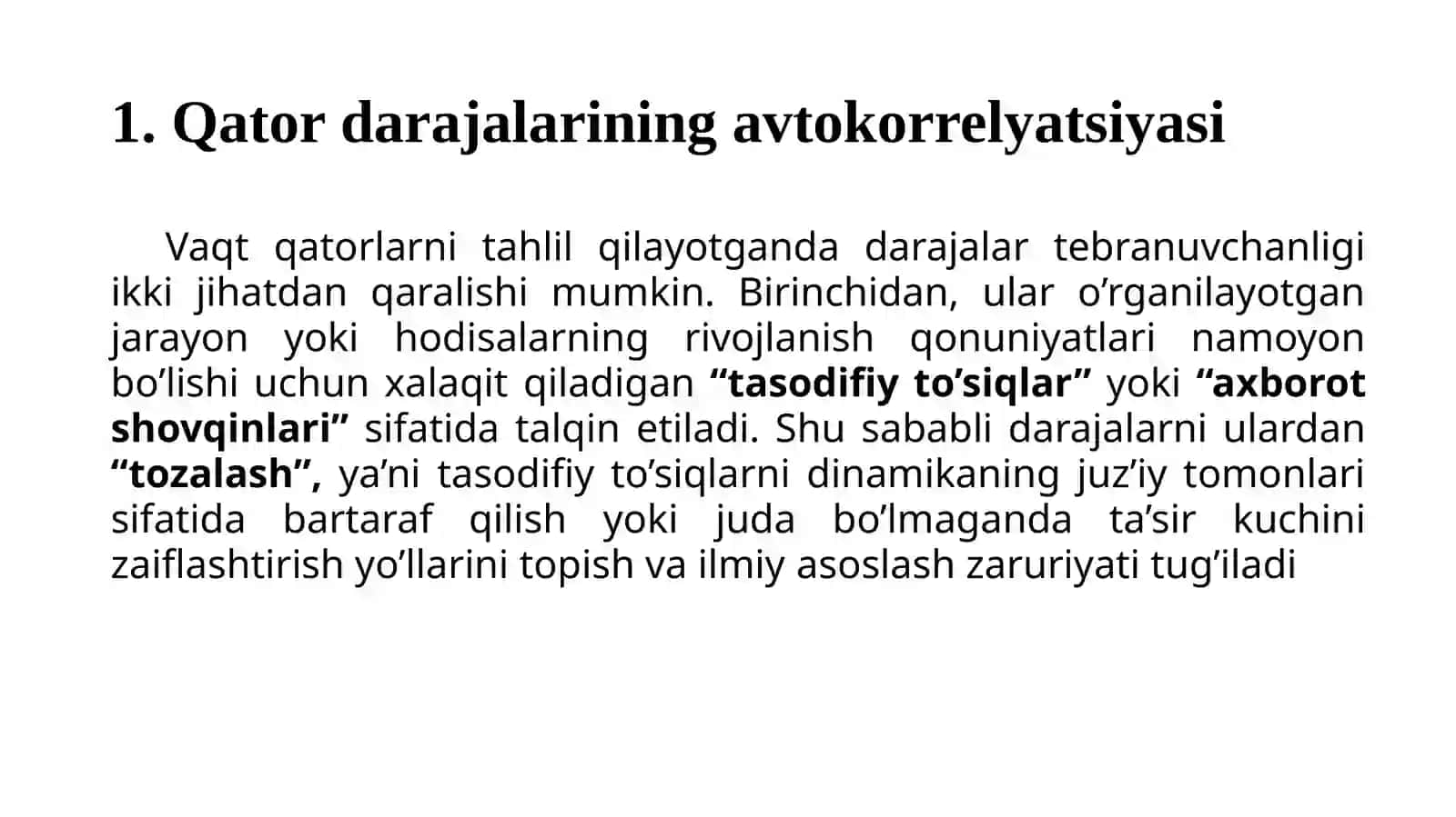 VAQTLI QATORLAR DARAJALARINING AVTOKORRELYATSIYASI 4