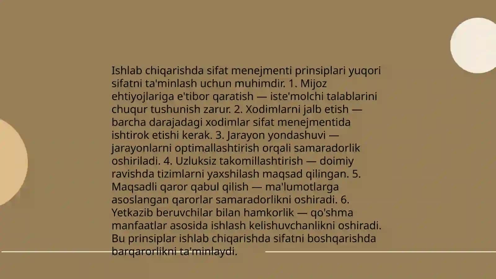 Ishlab chiqarish va uning tarmoqlarida sifat boshqaruvi 4
