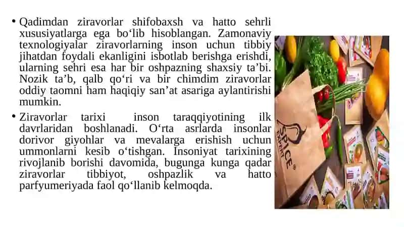 Zirovorlarning shifobaxshlik xususiyatlari 4