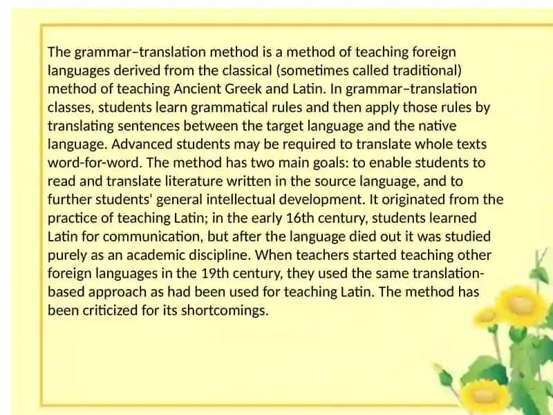 Tarjima-ma'nviy metod (Grammar-translation method) 4