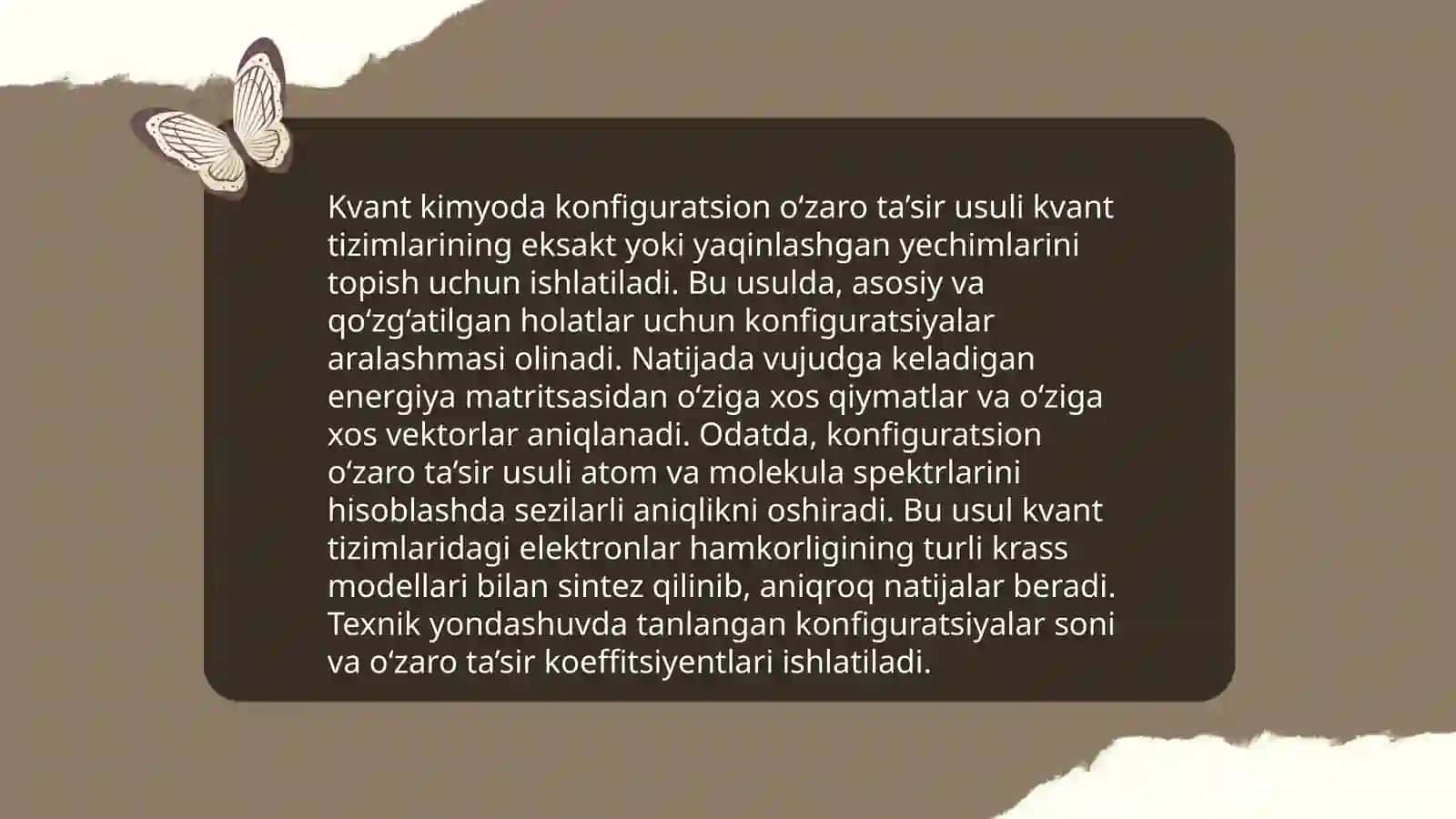 Konfiguratsion o'zaro ta'sir usuli 4