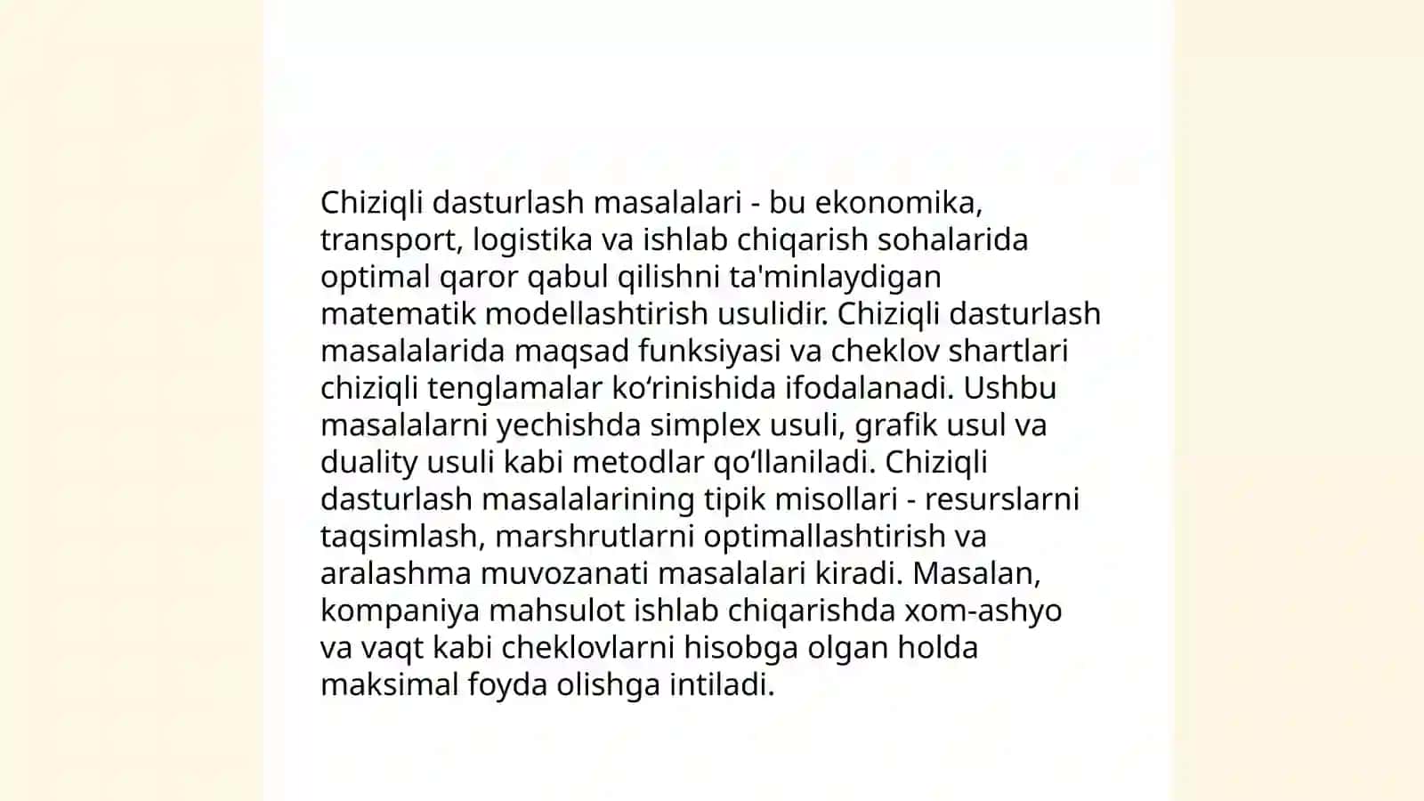 Amaliy masalalarni modellash 4