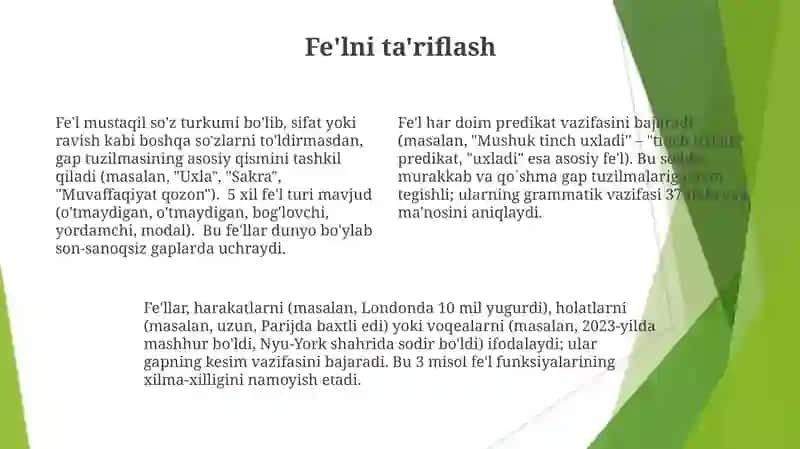 Fe'l morfologiyasi 4