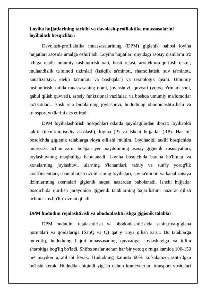 Davolash-profilaktika muassasalarini gigienik baholash 4