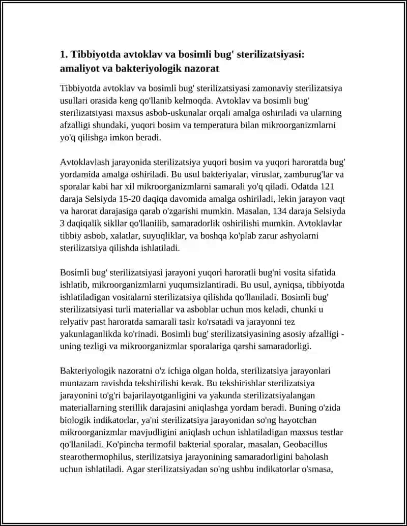 TIBBIYOTDA ZAMONAVIY STERILIZATSIYA USULLARI 4
