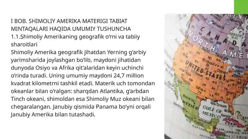 SHIMOLIY AMERIKA MATERIGI TABIAT MINTAQALARI 4