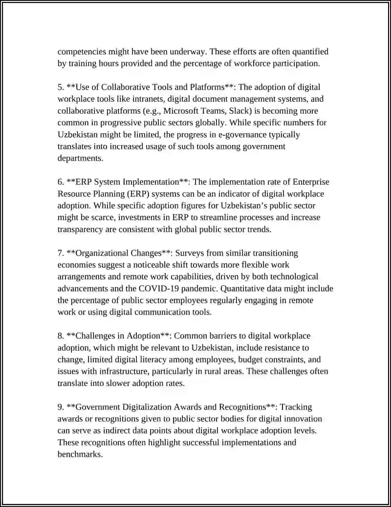 STUDY OF THE DIGITAL WORK PLACES IN UZBEKISTON 4