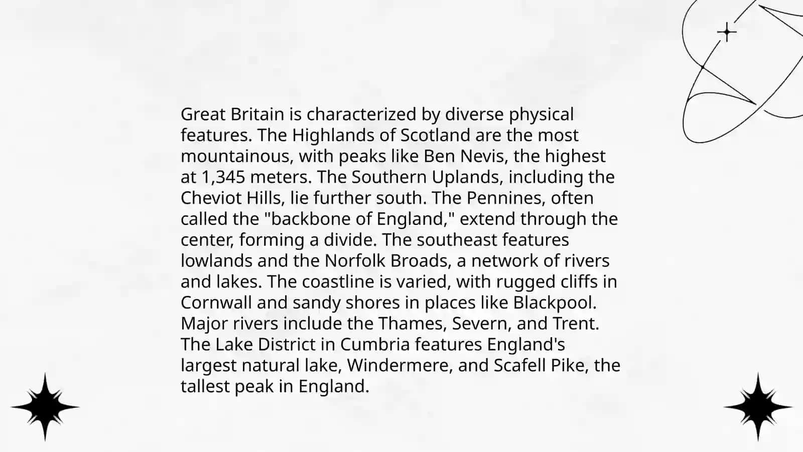 The geographical position, demographic cases and nature resources of Great Britain 4