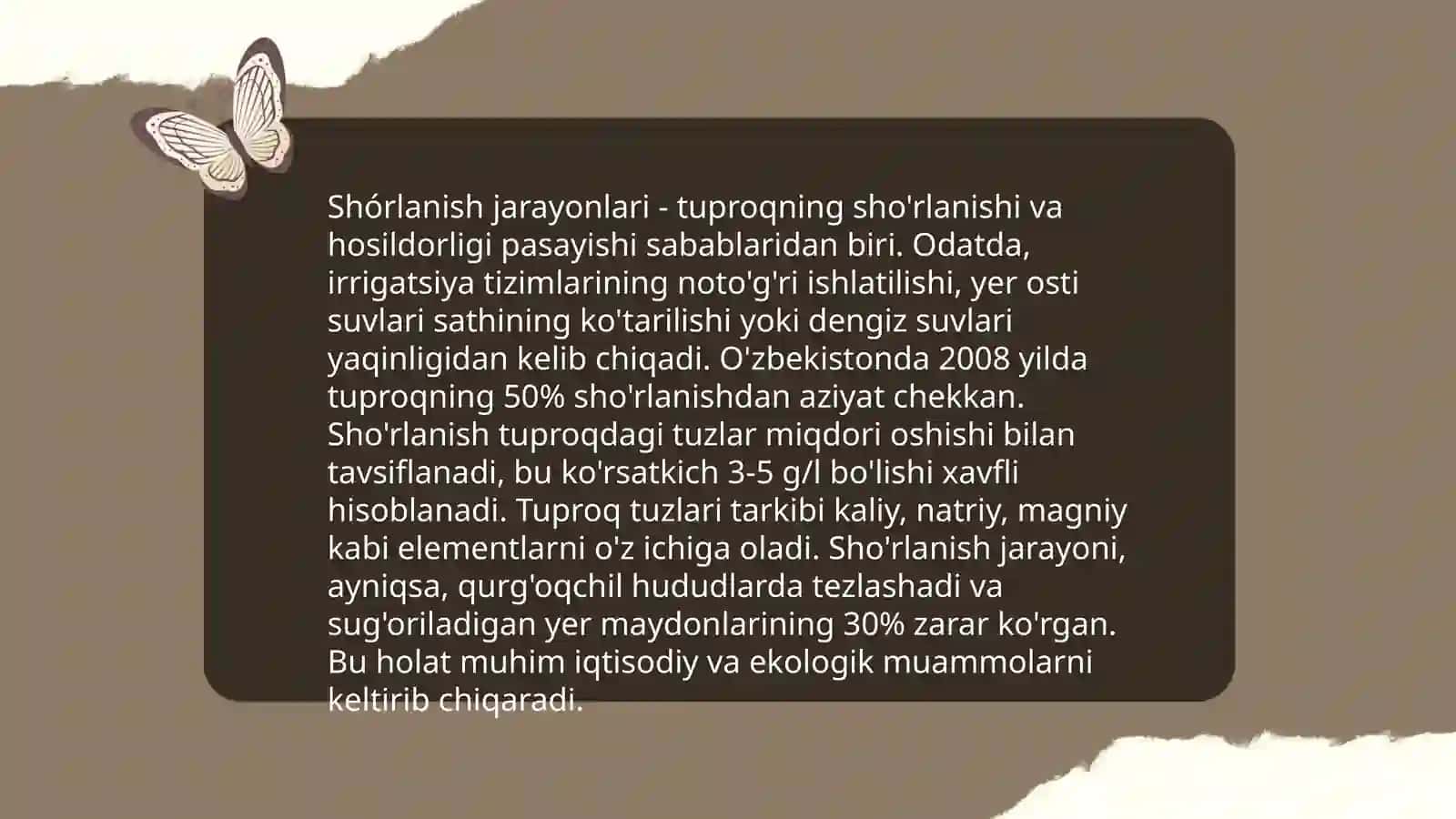 Shórlangan tuproqlar melirotsiyasi 4