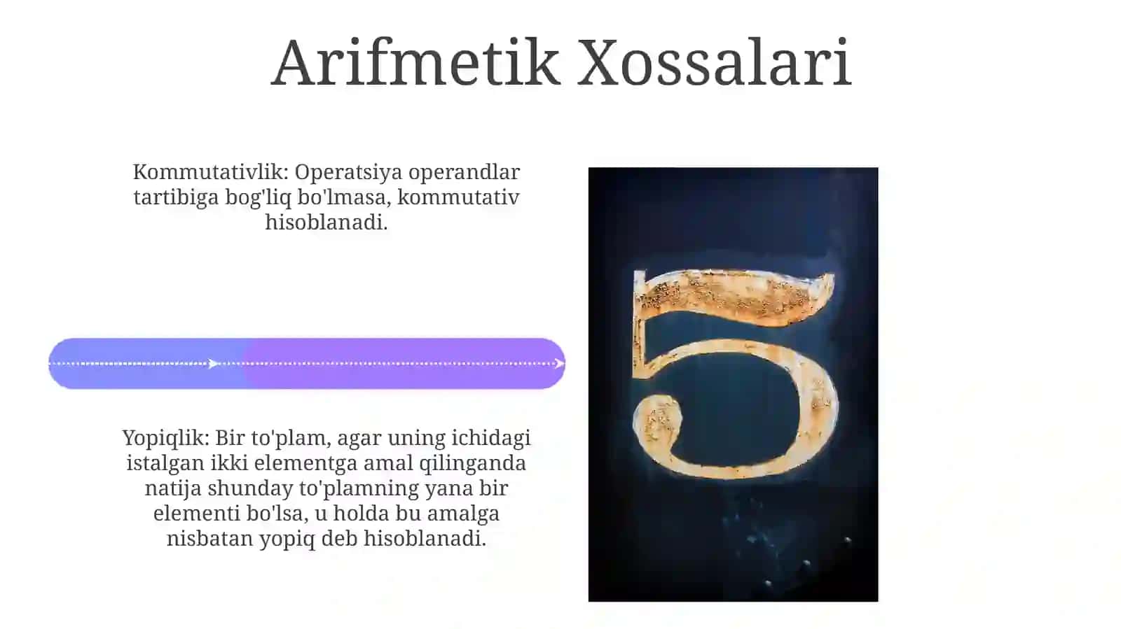 Raqamlar o'rtasidagi munosabatlar 4