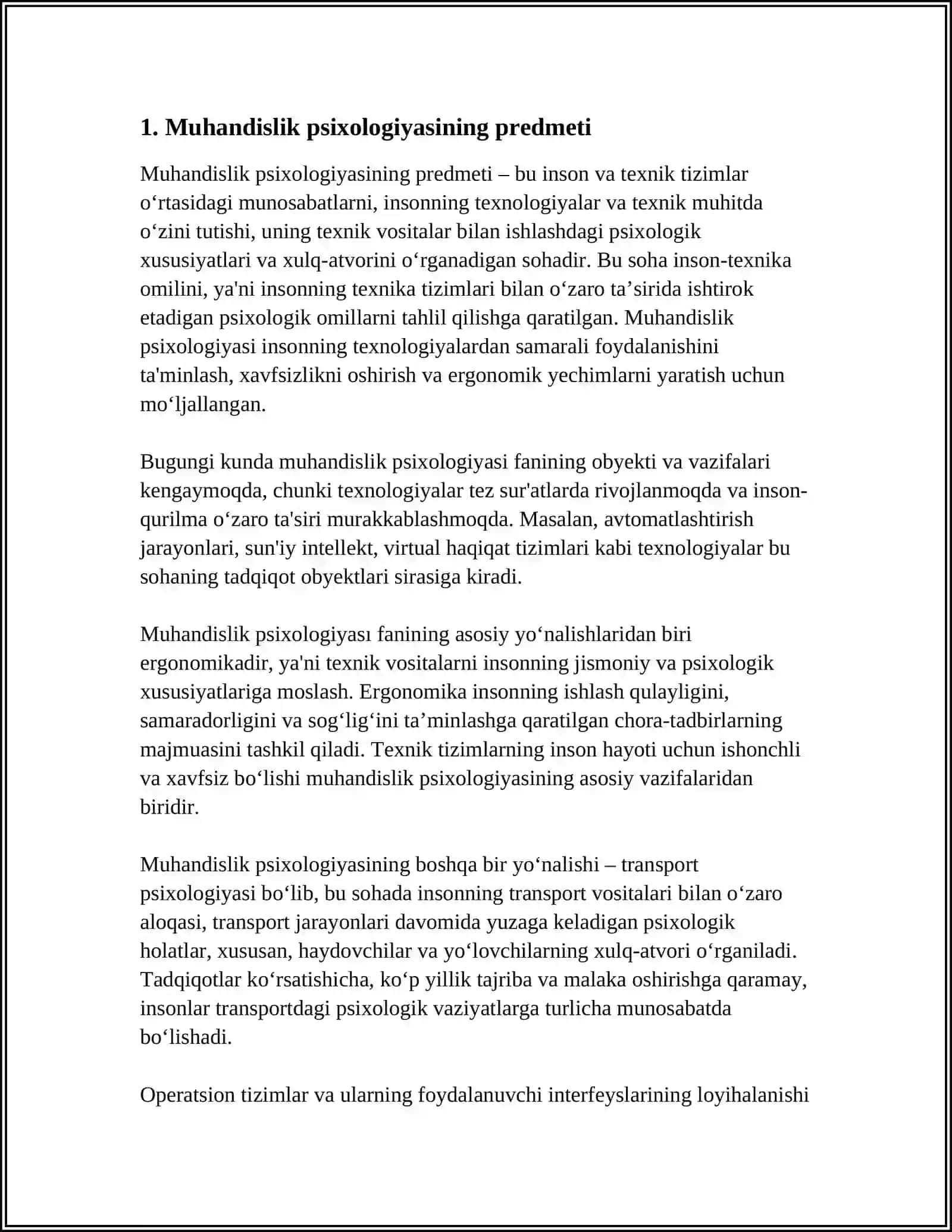MUHANDISLIK PSIXOLOGIYASI 4