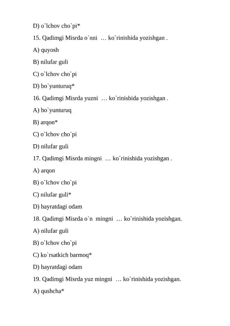 Matematika tarixi fanidan oraliq savollar to`plami 4