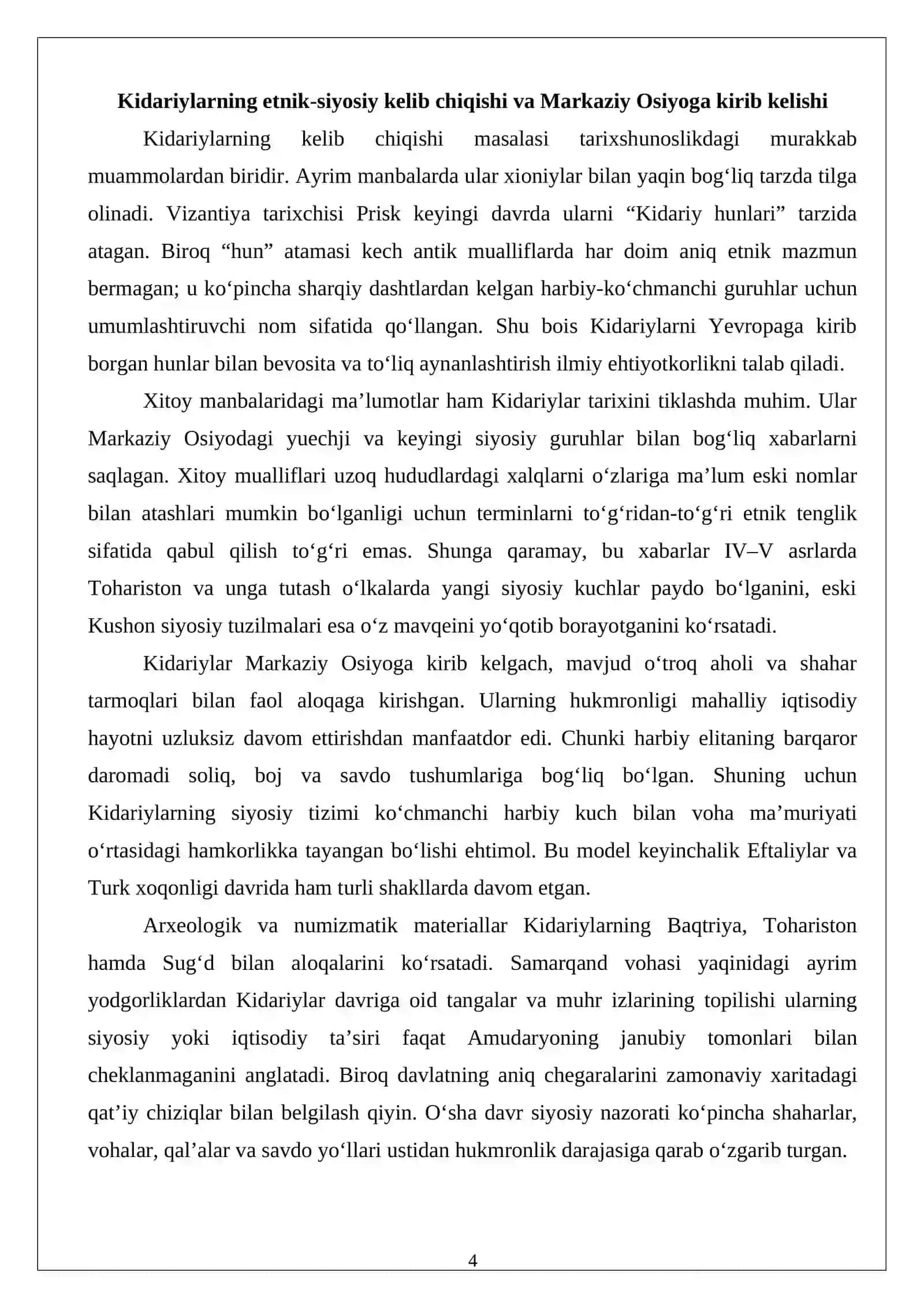 Kidariylar tarixi 4