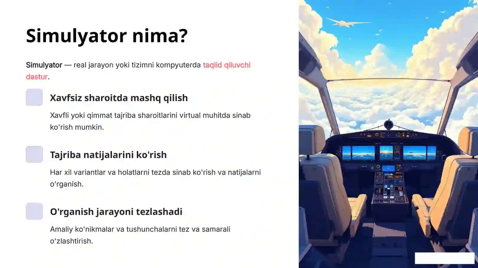 Modellashtirish va Simulyatorlar 4