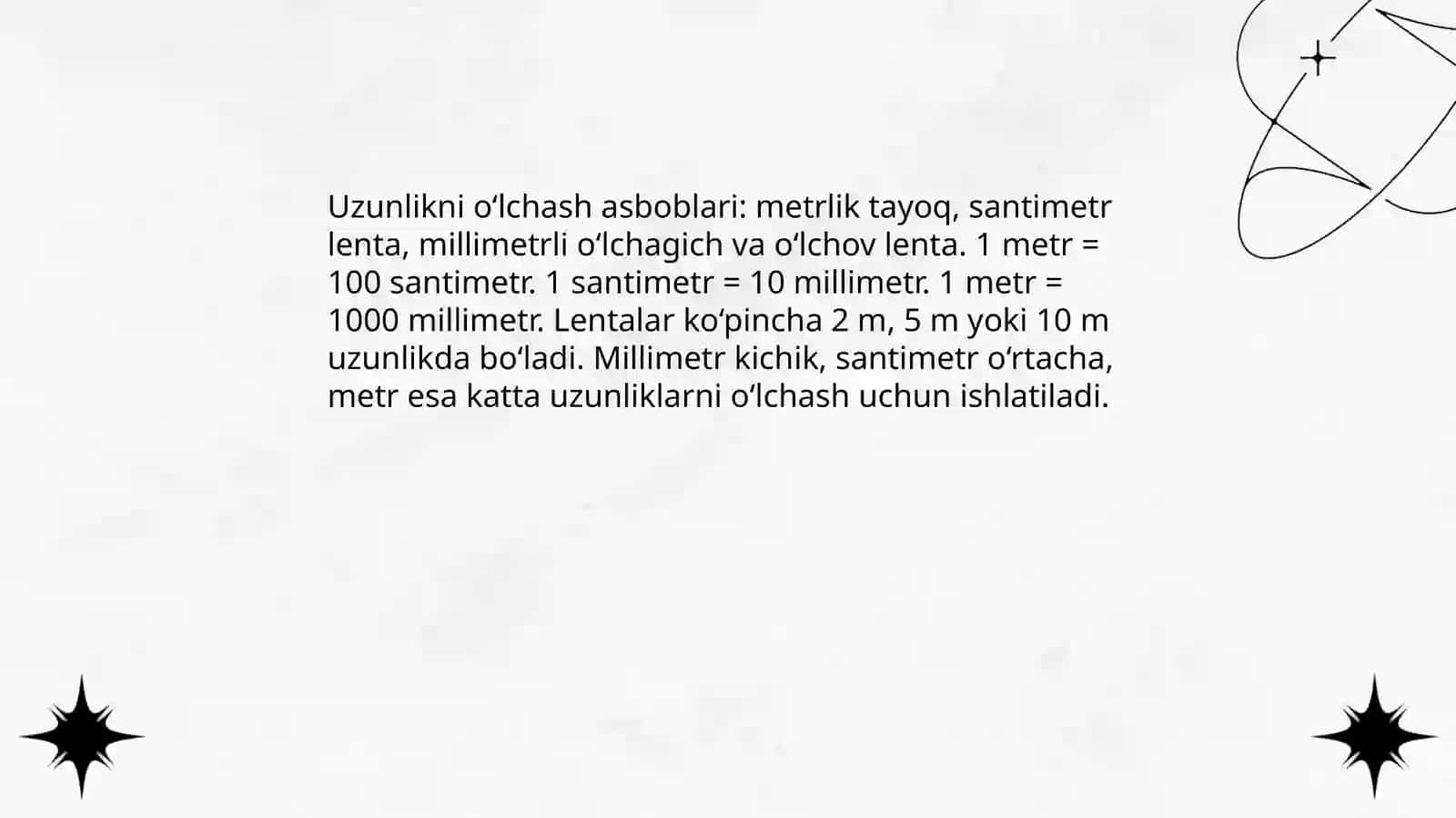 Uzunlik va yuza oʻlchov birliklari 4