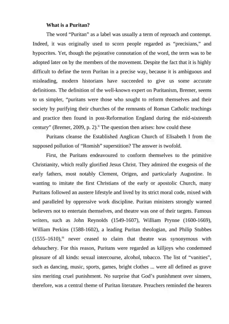 Puritanism in English Literature 4