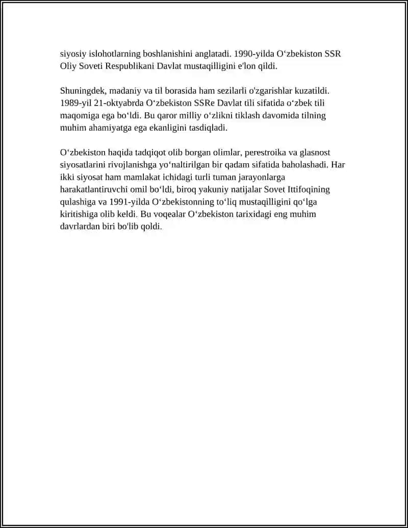 O’ZBEKISTON MUSTAQILLIKKA ERISHISH ARAFASIDA 4