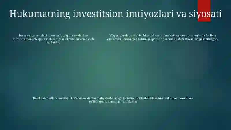 Qozog'Iston Investitsiya Faoliyati 4
