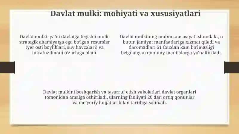 Mulkchilikning turli shakllari va ularning mazmuni 4