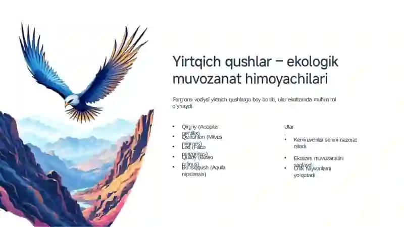 Farg'ona vodiysi qushlar olami: Boylik va xilma-xillik 4