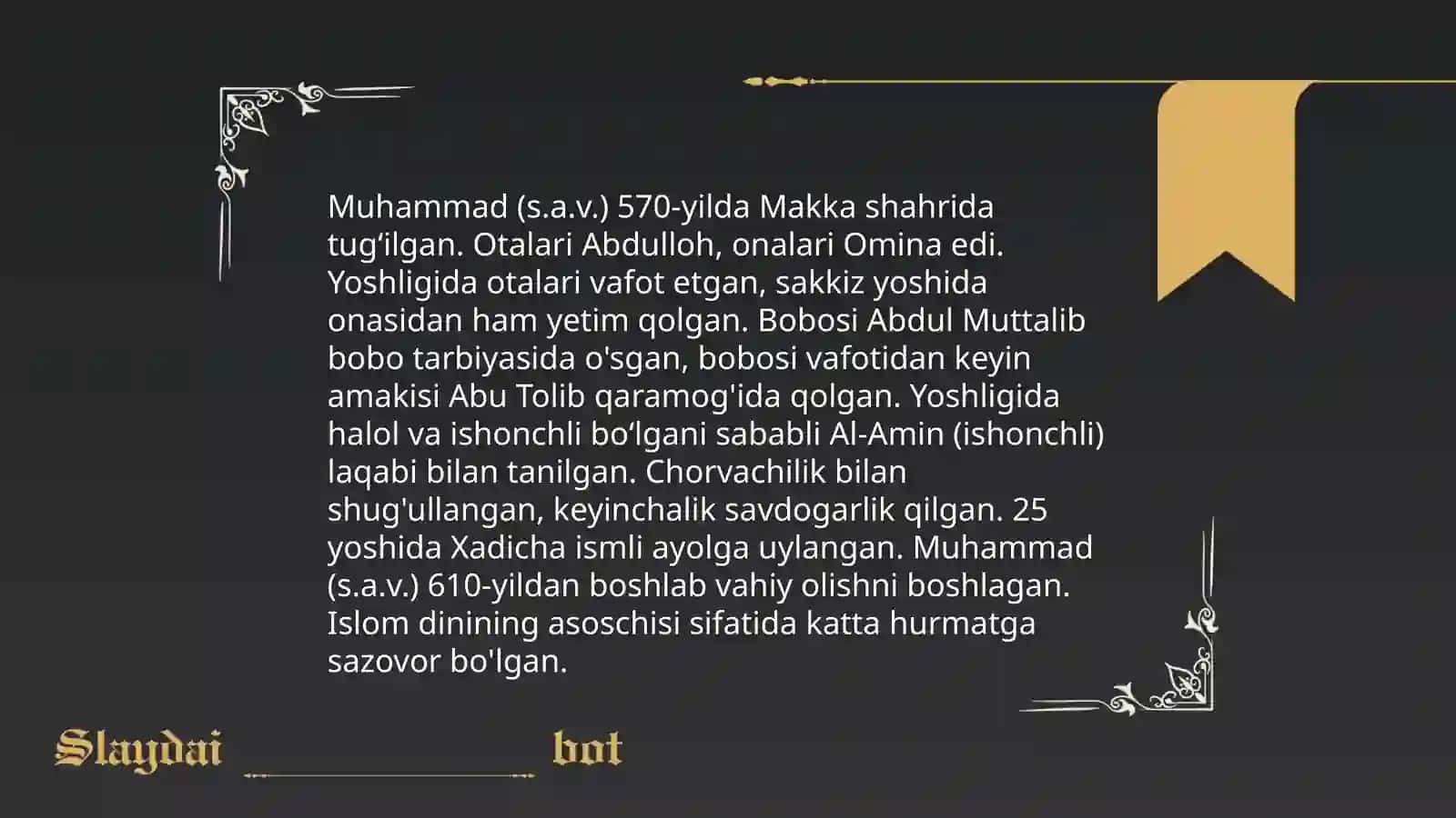 Islom dinining paydo bo'lishi 4