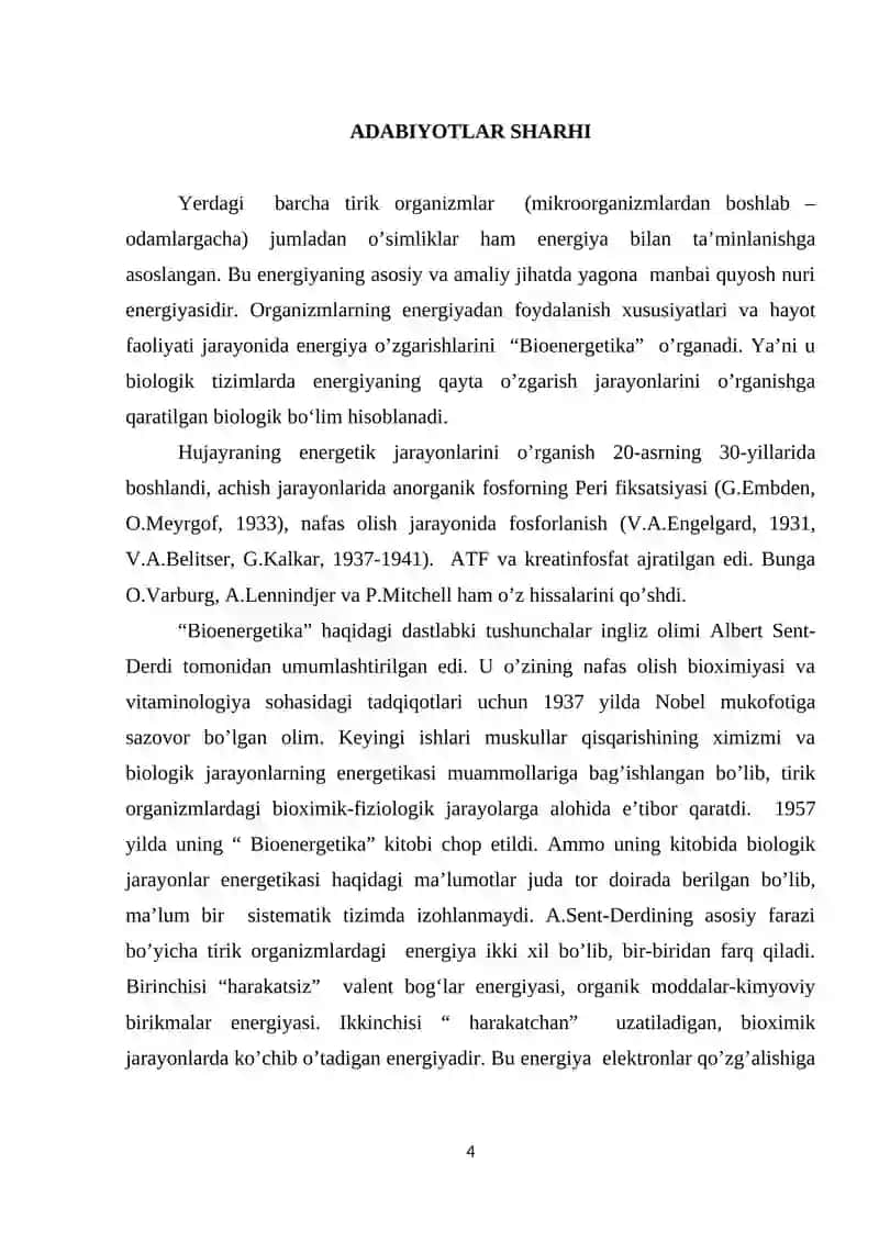 BIOENERGETIKA TUSHUNCHASI 4