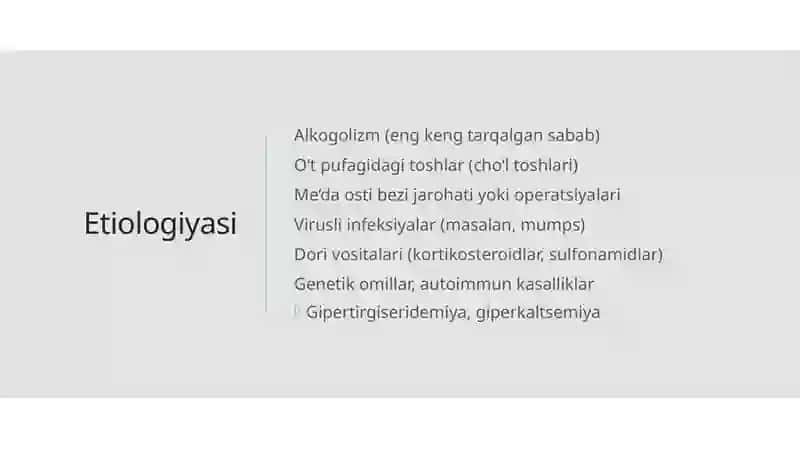 Pankreatit va uning biokimyoviy asoslari 4