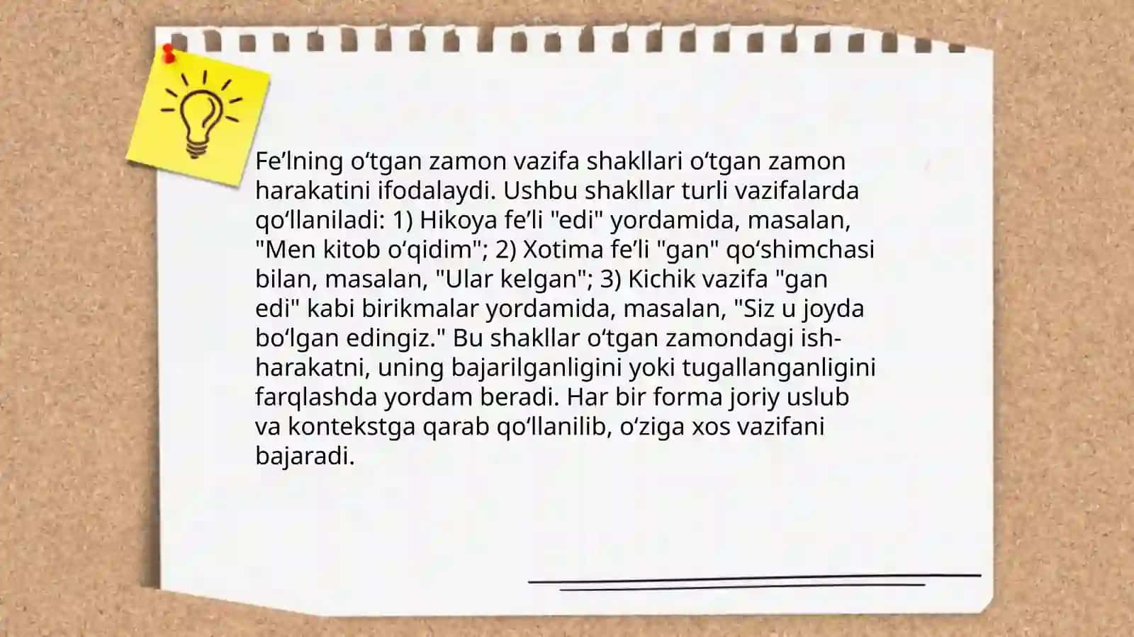 Feʼlning vazifa shakllari 4
