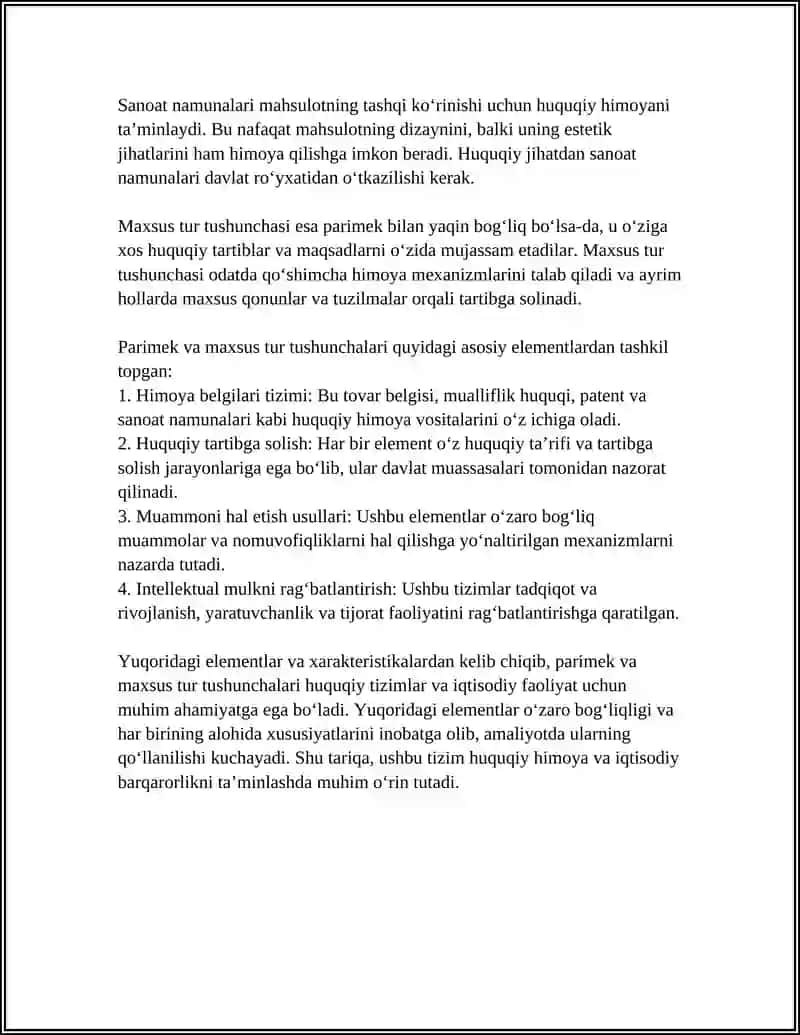 Parimek va Maxsus Tur Tushuncha 4