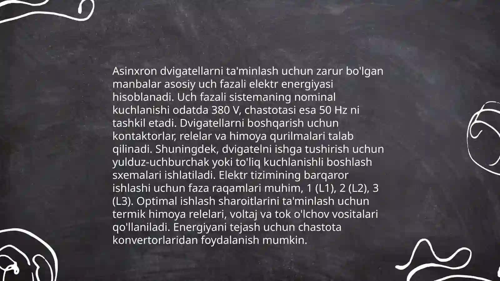 Uch fazali asinxron divigatellarni oʻrganish 4