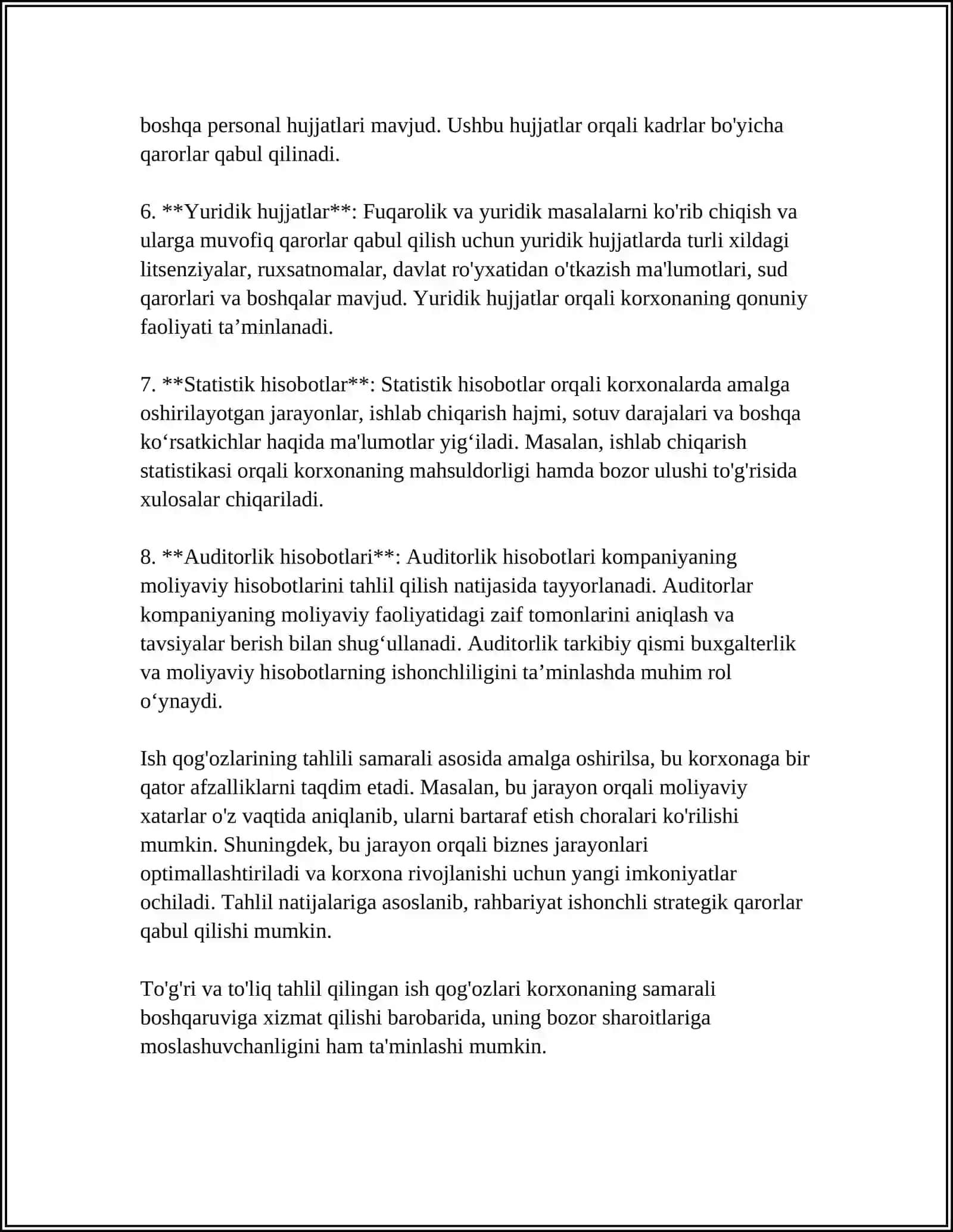 MUSTAQIL ISH Mavzu: ISH QOGʻOZLARINING GRAMMATIK TARKIBI 4
