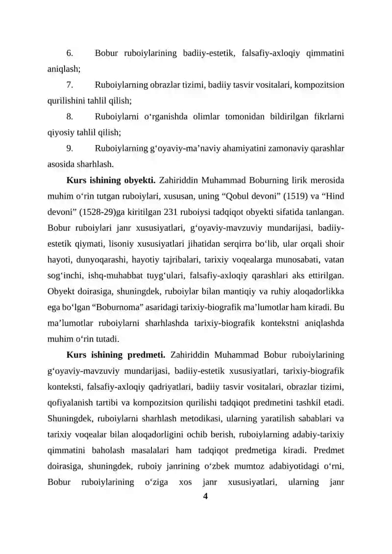 Zahiriddin Muhammad Bobur ruboiylarini sharhlab o‘rganish 4