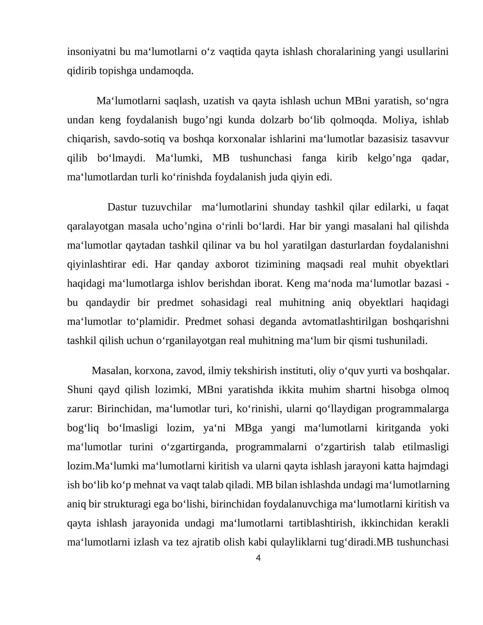 DASTURIY VOSITALAR XAVFSIZLIGI FANIDAN MA’LUMOTLAR BAZASI BOSHQARUV TIZIMLARI VA DASTURIY VOSITALAR 4