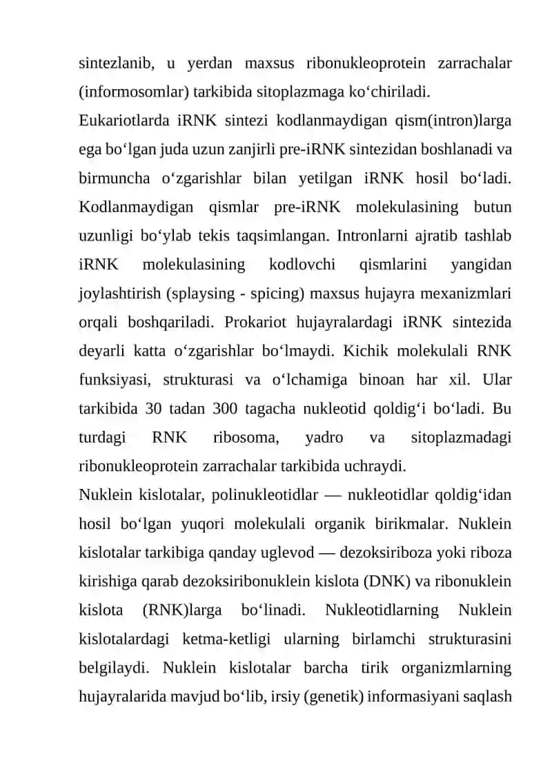 Ribonuklein kislotalar va Mukopolisoxaridlar 4