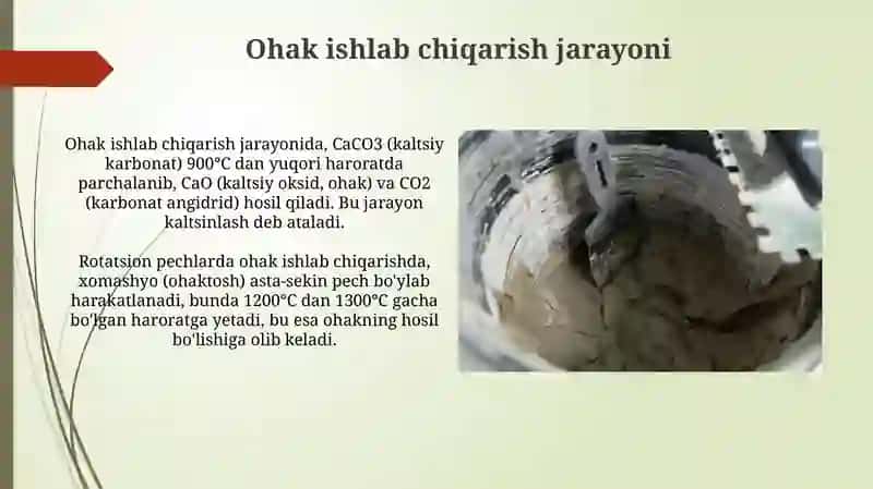 Aylanma pechlarda ohak ishlab chiqarish 4