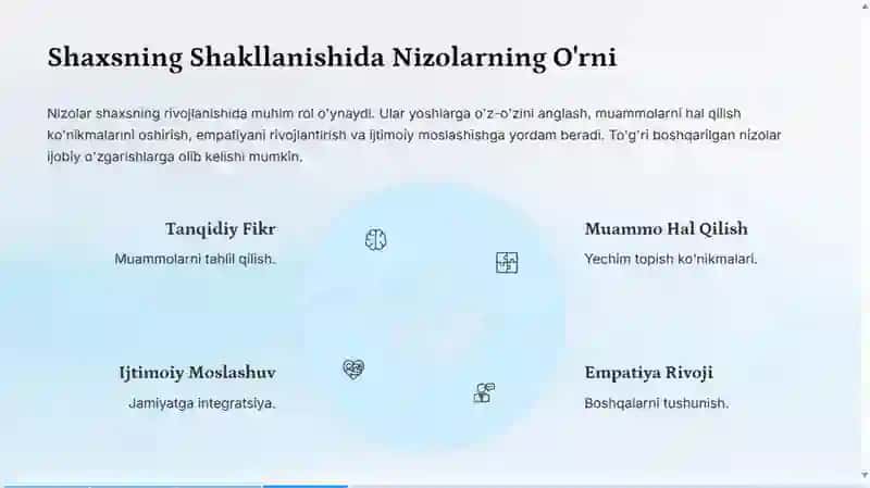 Pedagogik nizolar va ziddiyatlar 4