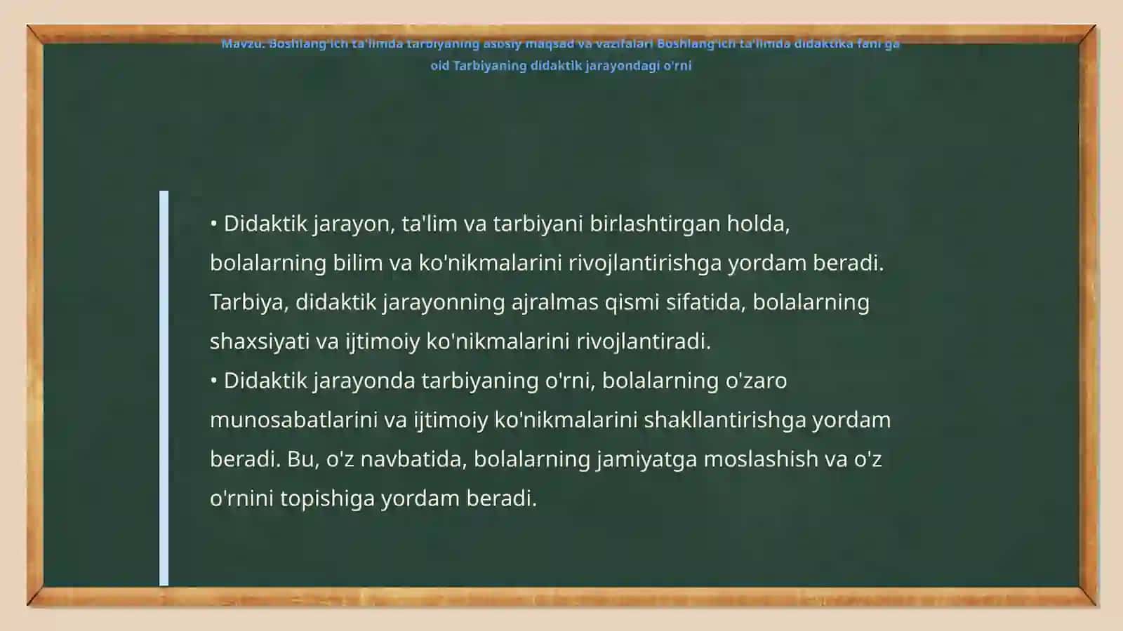Boshlang'ich ta'limda tarbiyaning asosiy maqsad va vazifalari 4