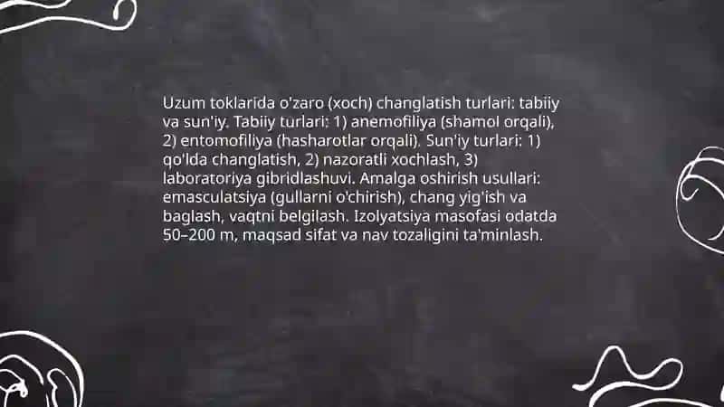 Uzum Tok turlarining tirgovchi xillari 4