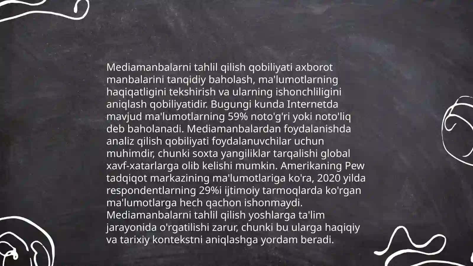 Mediasavodxonlikni qanday baxolash mumkun? 4