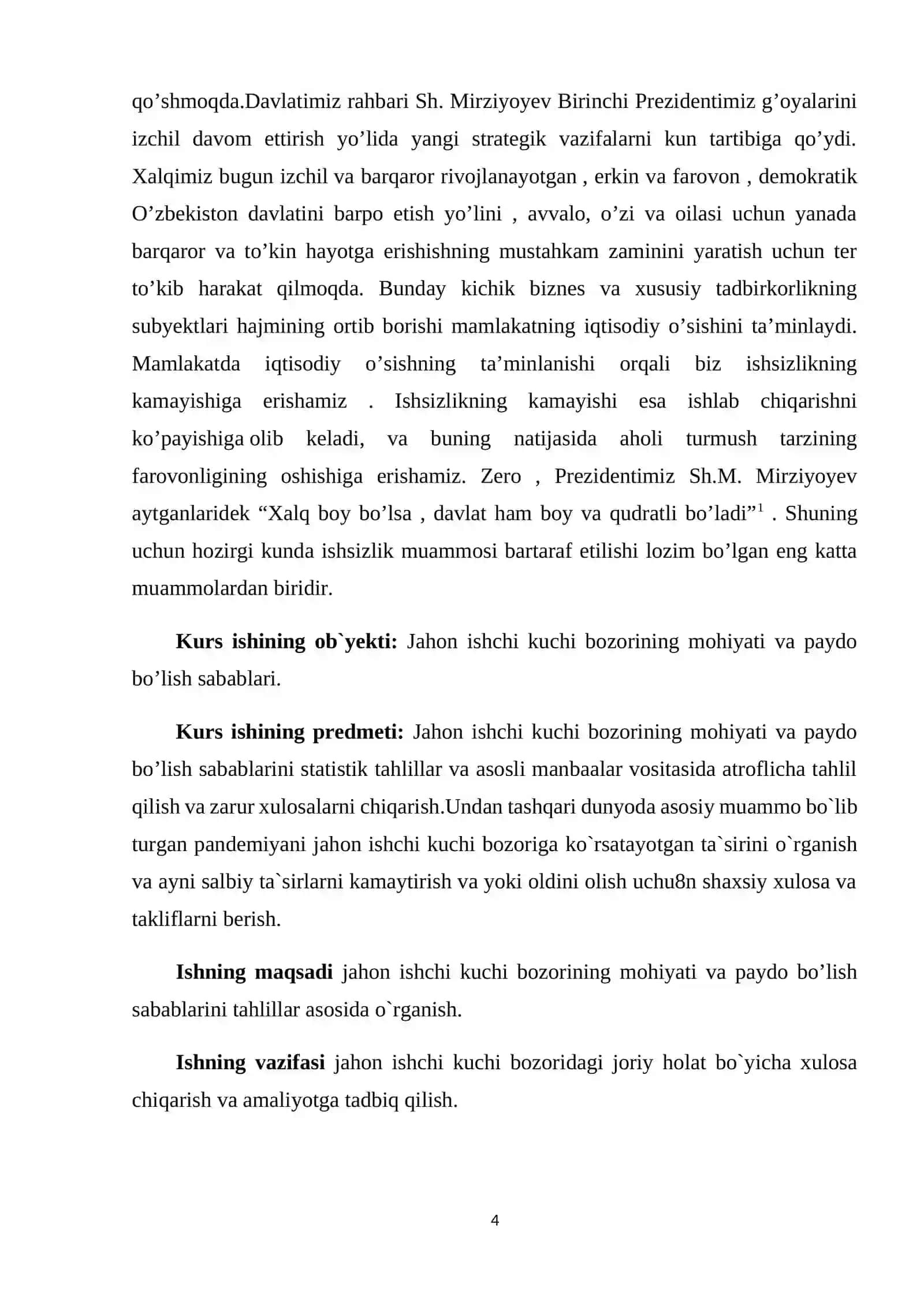 "Jahon ishchi kuchi bozorining mohiyati va paydo bo’lish sabablari" 4