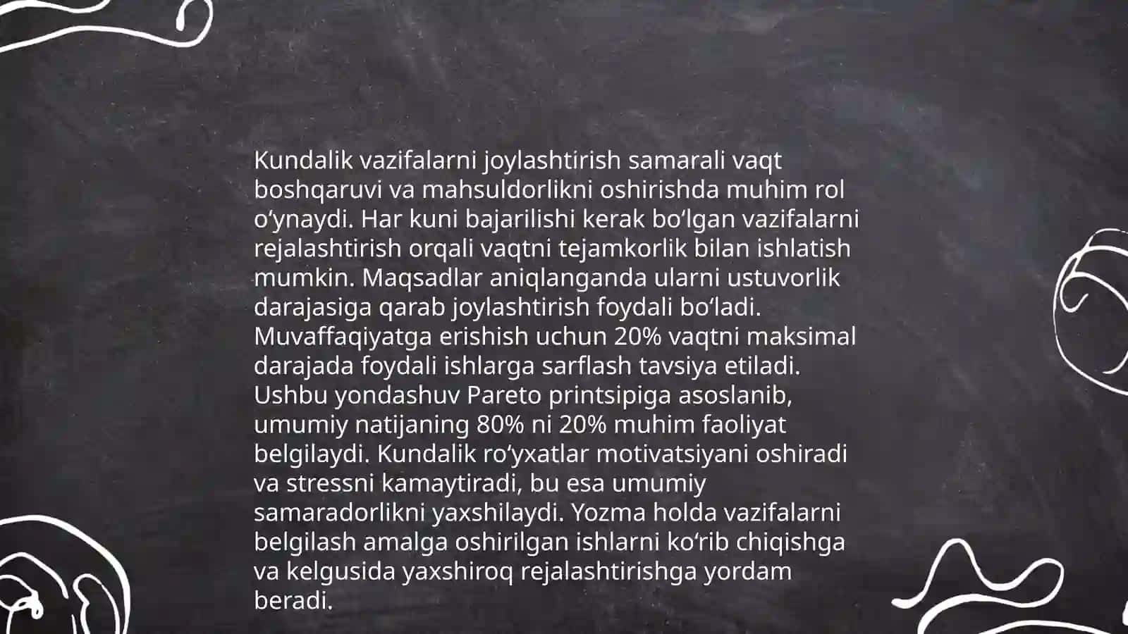 Ish haftasini rejalashtirish 4