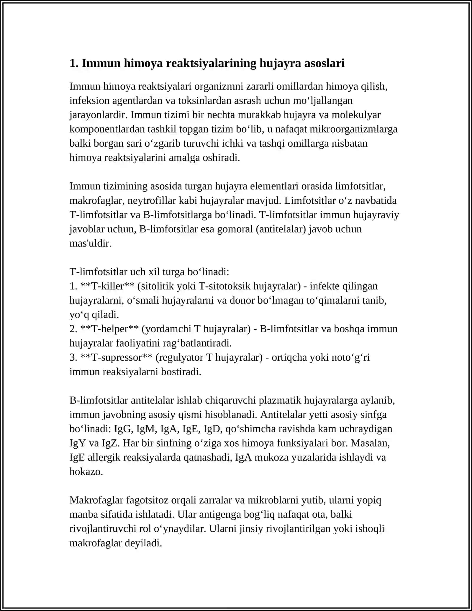 Immun himoya reaktsiyalarining MORFOLOGIK ASOSLARI 4