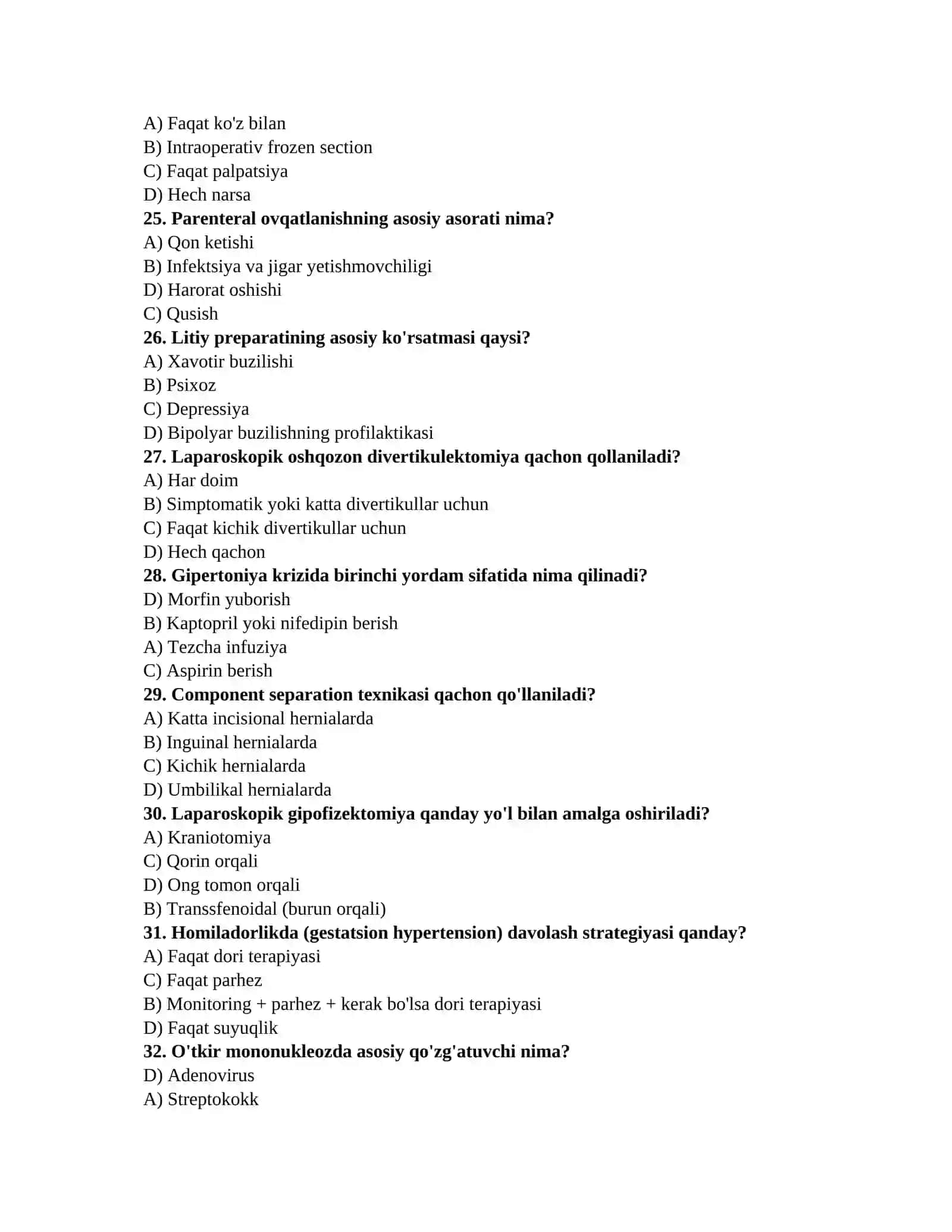 Ordinator testlari 4