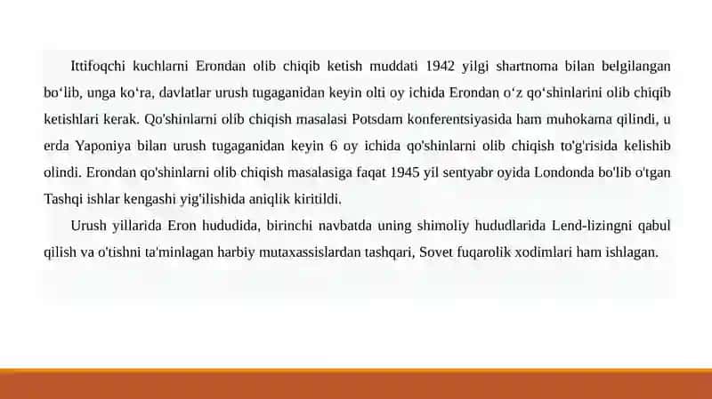 Erondavlatining diplomatik aloqalari 1945-1991-yillar 4