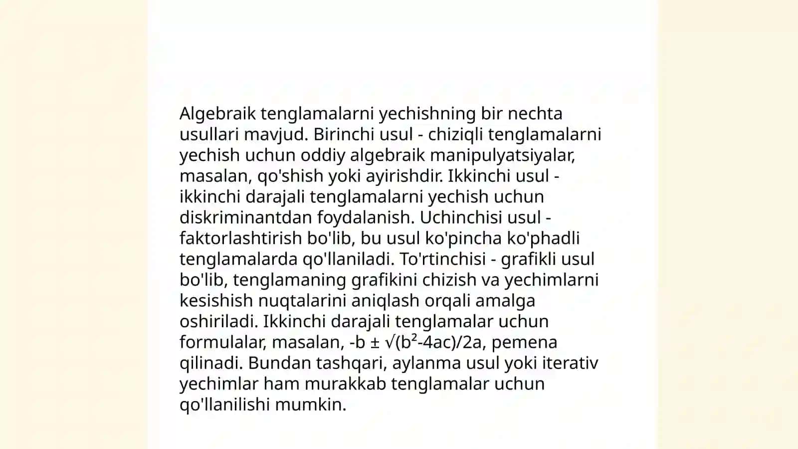 Murakkab masalalarni algebraik usulda yechish 4