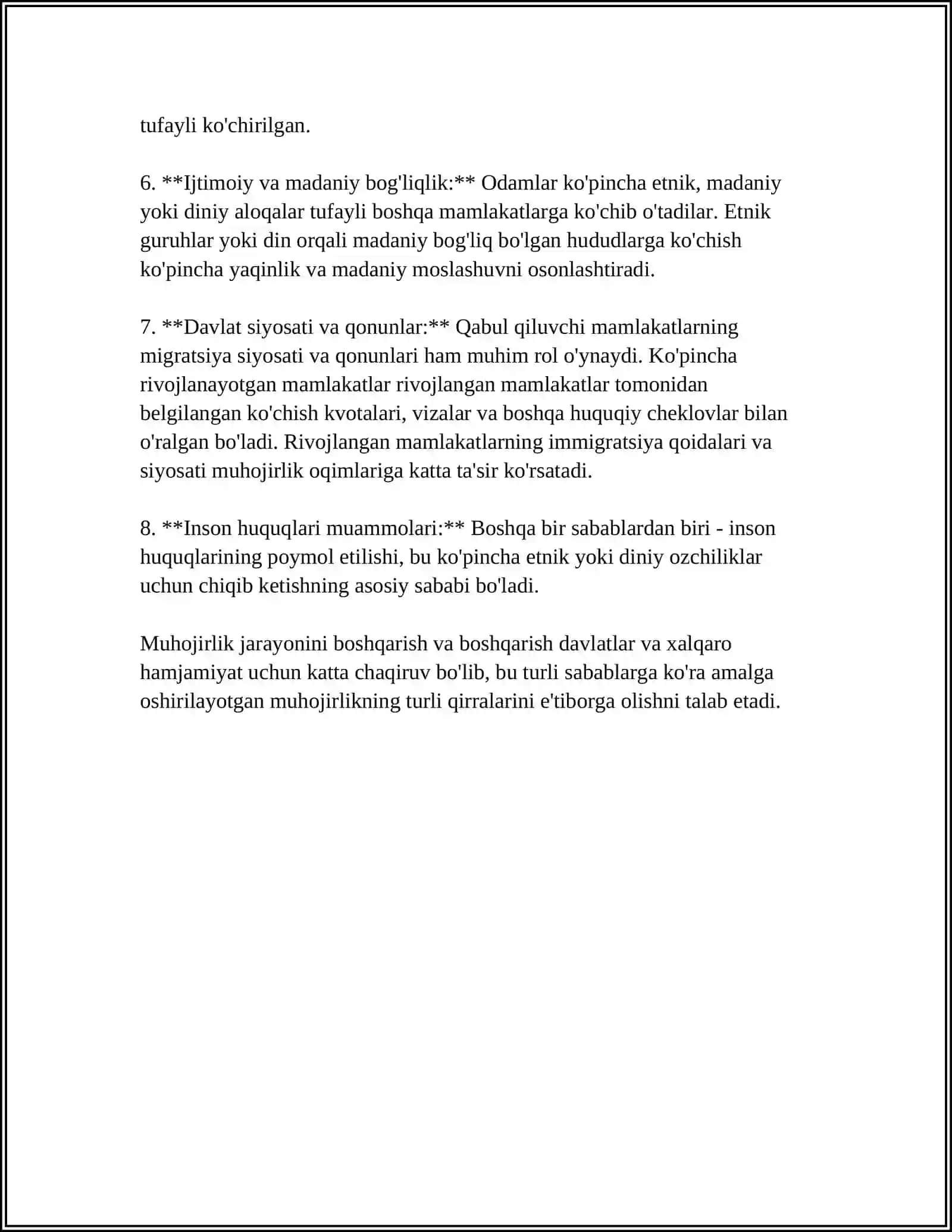 Migratsiya Oqimlarining Sabablari 4