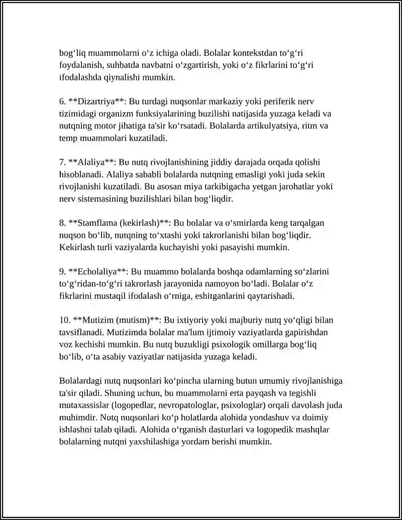 Bolalarda Nutq Nuqsonlari Tabiiy va Pedagogik Tekshirish Usullari 4