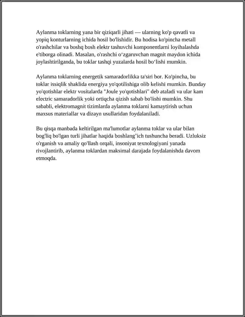 AYLANMA TOKLAR VA MAGNIT OQIMI 4