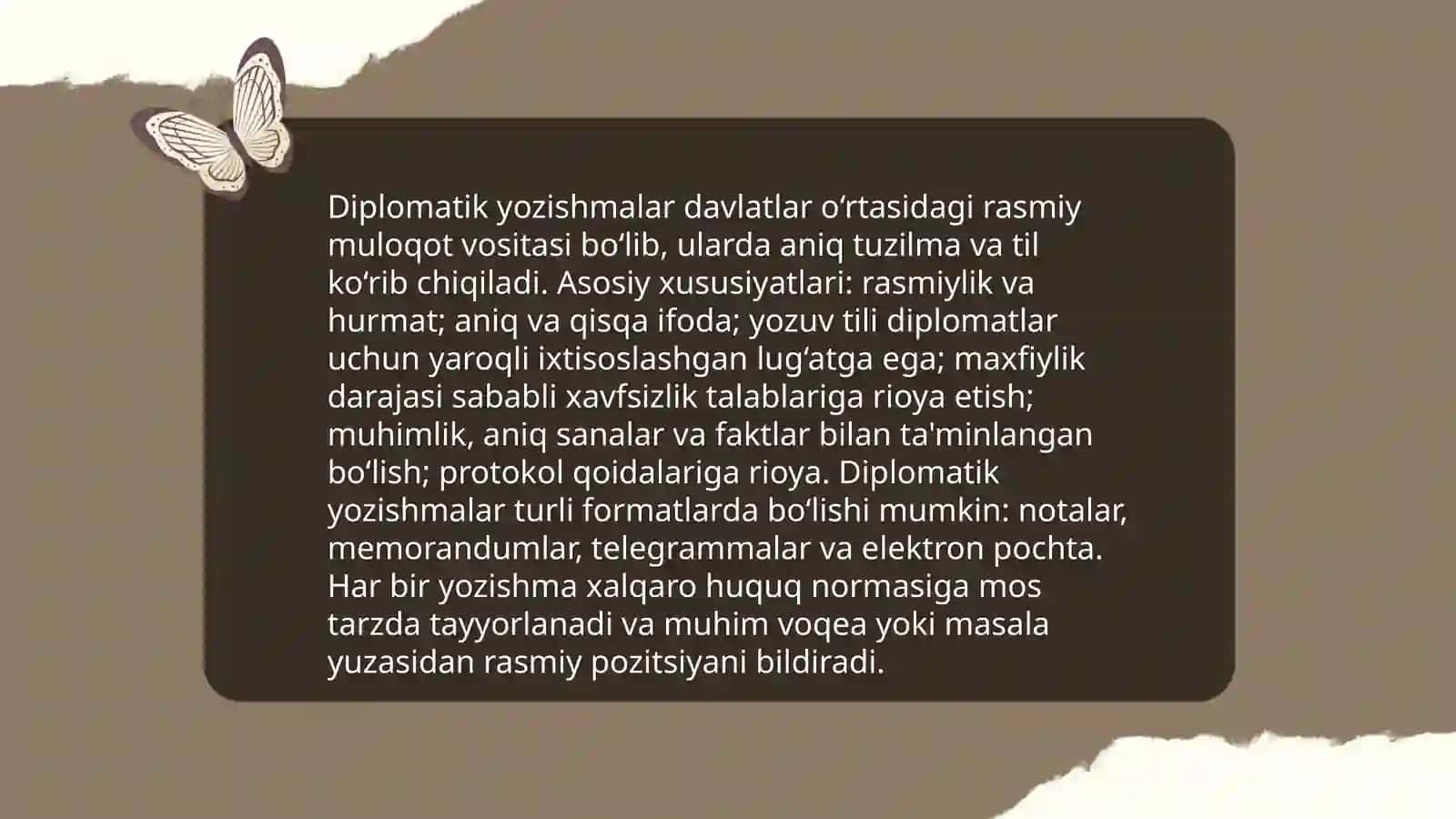 Tiplomatik va tijorat yozishmalari 4