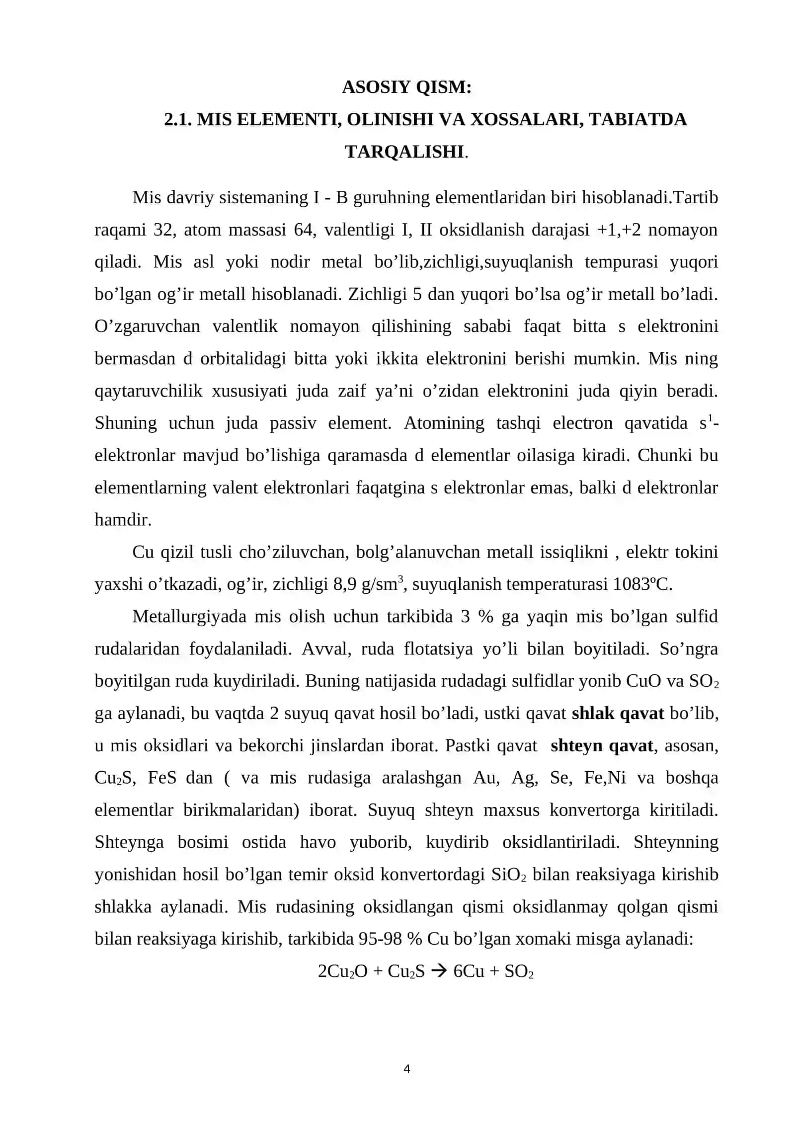 Mis (II) xlorid tuzining olinishi va xossalari 4